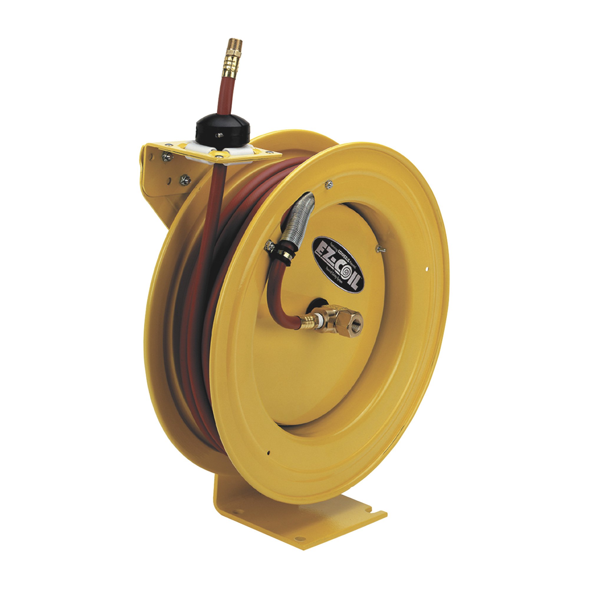 Coxreels EZCoil Equipped PSeries Safety Yellow Compact Hose Reel with